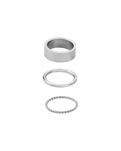 Adornia Plated Stainless Steel Tarnish-resistant 3-ring Ring Set