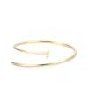 Adornia Plated Thin Nail Cuff Bracelet In Gold