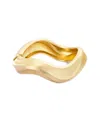 Adornia Plated Wavy Chunky Bangle Bracelet In Gold