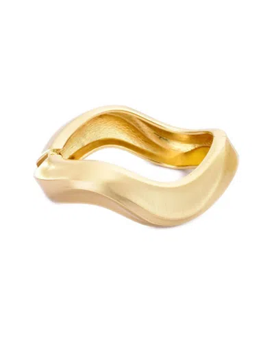 Adornia Plated Wavy Chunky Bangle Bracelet In Gold