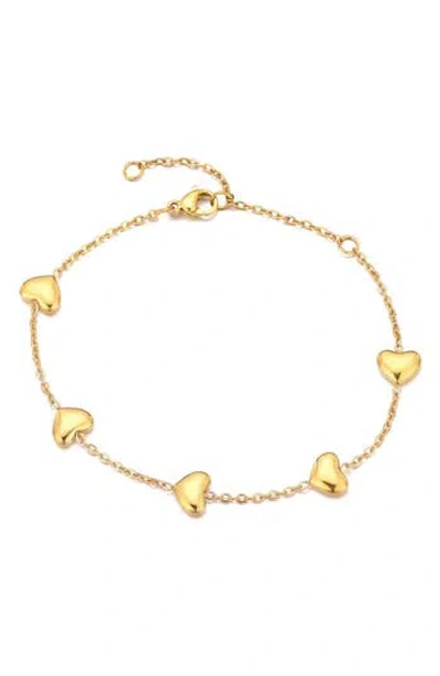 Adornia Polished Heart Station Bracelet