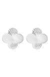 Adornia Silver Plated Prismatic Clover Stud Earrings In Silver