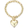 Adornia Puffy Heart Chain Bracelet In Gold