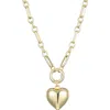 Adornia Gold Plated Puffy Heart Link Necklace In Gold