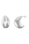 Adornia Silver Plated Puff Hoop Earrings In Silver