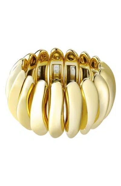 Adornia Puffy Link Stretch Bracelet In Gold