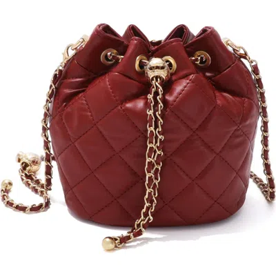 Adornia Quilted Faux Leather Bucket Bag In Pink