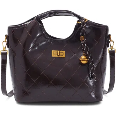 Adornia Quilted Faux Leather Handle Bag In Brown