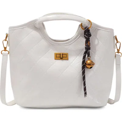 Adornia Quilted Faux Leather Handle Bag In White