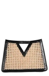 Adornia Rattan Frame Clutch In Multi