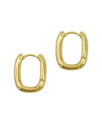 Adornia Rectangle Hoops Earrings In Yellow Gold-tone