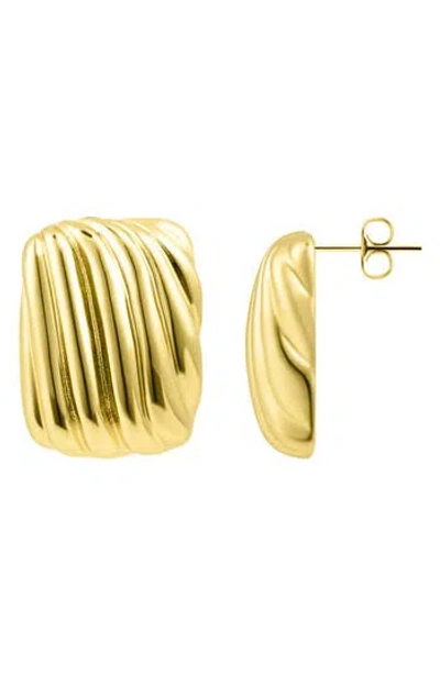 ADORNIA ADORNIA RECTANGLE WAVY STUD EARRINGS