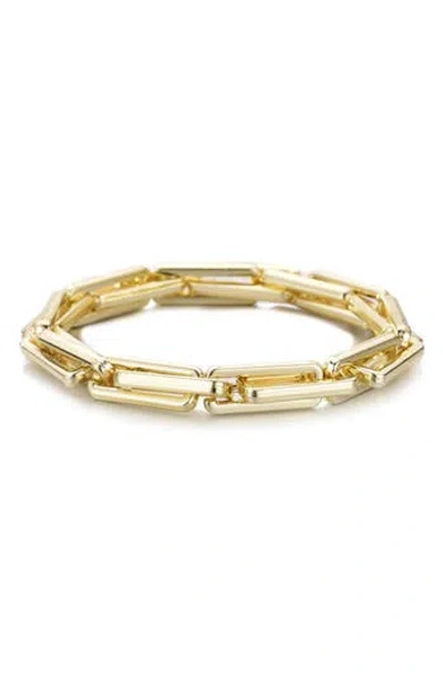 Adornia Rectangular Paperclip Bracelet In Gold