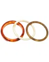 Adornia 3-piece Resin Bangle Bracelet Set In Brown