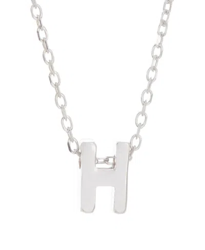 Adornia Rhodium Mini Initial Pendant Necklace