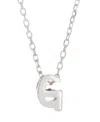 Adornia Rhodium Mini Initial Pendant Necklace