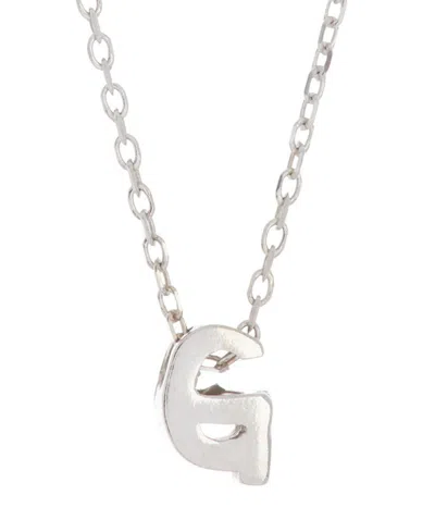 Adornia Rhodium Mini Initial Pendant Necklace