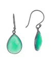 Adornia Rhodium Plated 7.00 Ct. Tw. Green Onyx Drop Earrings In Multi