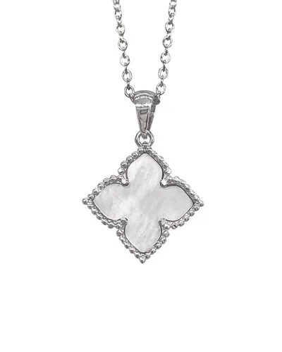 Adornia Rhodium-plated Flower Necklace