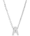 Adornia Rhodium-plated Mini Initial A Pendant Necklace, 16" + 2" Extender In Metallic