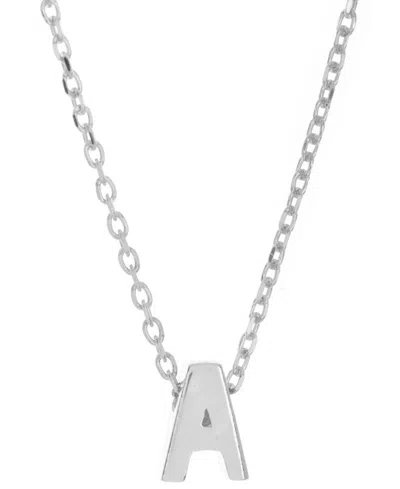Adornia Rhodium-plated Mini Initial A Pendant Necklace, 16" + 2" Extender In Metallic