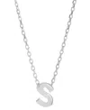 Adornia Rhodium-plated Mini Initial A Pendant Necklace, 16" + 2" Extender In Silver