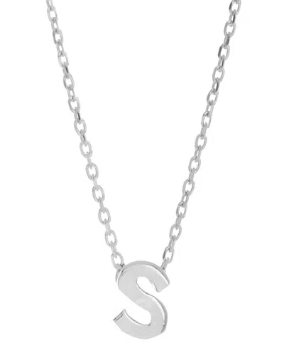 Adornia Rhodium-plated Mini Initial A Pendant Necklace, 16" + 2" Extender In Silver