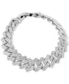 Adornia Rhodium-plated Pave Cuban Chain Link Bracelet In Silver