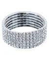 Adornia Stretch Crystal Wide Bracelet In Silver