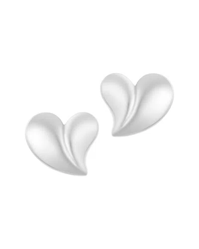 Adornia Tarnish Resistant Silver Plated Oversized Puffy Heart Earrings