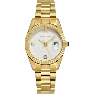 Adornia Rome Bracelet Watch, 28mm In Gold/white