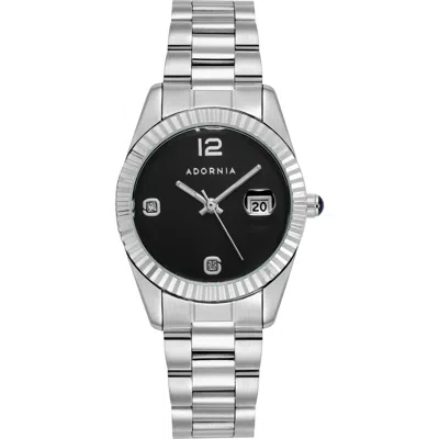Adornia Rome Bracelet Watch, 28mm In Silver/black