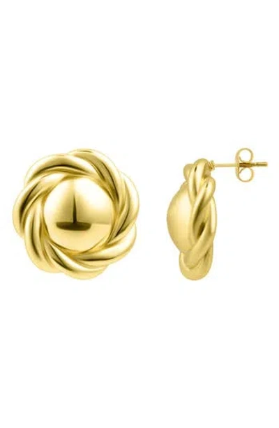 Adornia 14k Gold Plated Round Rope Stud Earrings