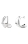 Adornia Sculpted Hoop Earrings In Silver
