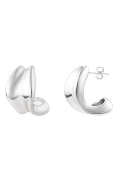 Adornia Sculpted Hoop Earrings In Metallic