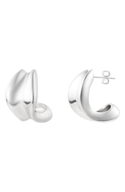 Adornia Sculpted Hoop Earrings In Silver