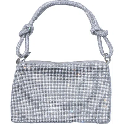 Adornia Sequin Slouch Evening Bag In Silver