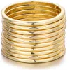 Adornia Set Of 10 Hammered Band Rings In Gold