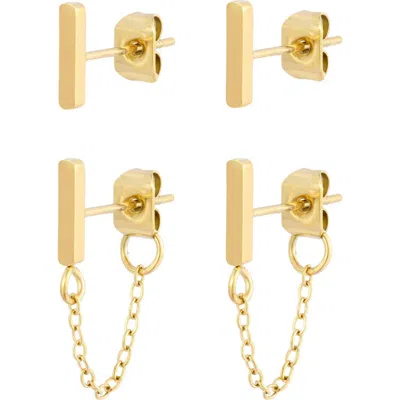 Adornia 18k Plated Stainless Steel Earrings In Gold