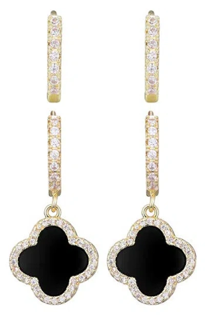 Adornia Set Of 2 Assorted Cubic Zirconia Hoop Earrings