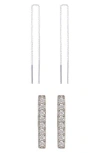 Adornia Set Of 2 Bar & Threader Earrings In Transparent