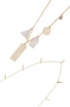Adornia Set Of 2 Bar Station & Pavé Pendant Necklaces In Gold