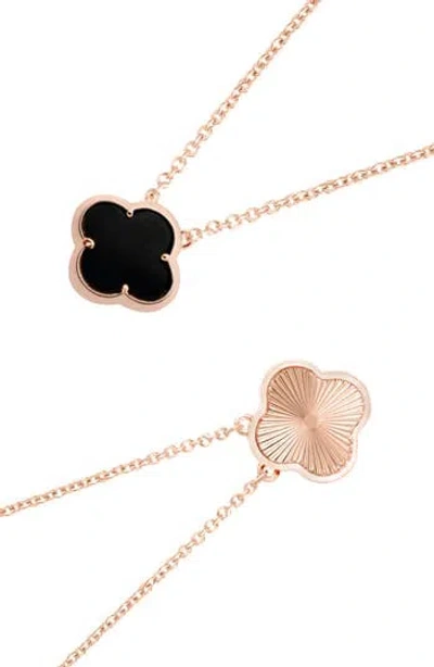 Adornia Set Of 2 Clover Pendant Necklaces In Gold