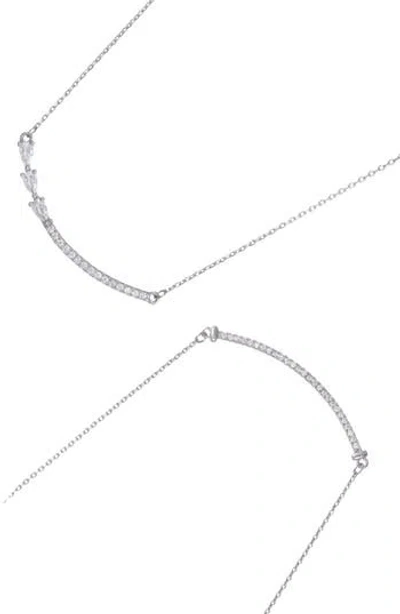 Adornia Set Of 2 Crystal Curved Bar Necklaces In Metallic