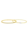 Adornia Set Of 2 Cubic Zirconia Stacking Bracelets In Gold