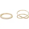 Adornia Set Of 2 Cz Rings
