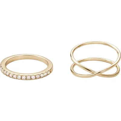 Adornia Set Of 2 Cz Rings