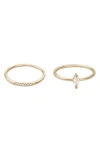 Adornia Set Of 2 Cz Rings