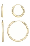 Adornia Set Of 2 Endless Hoop Earrings
