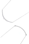 Adornia Set Of 2 Faux Pearl & Crystal Curved Bar Necklaces In White